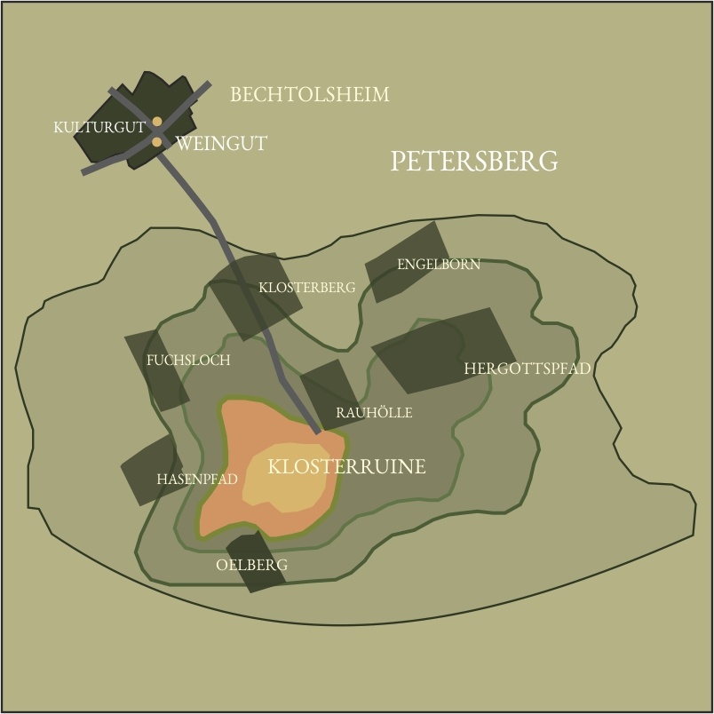 Lagenkarte der Weinberge des Weinguts Bretz rund um Bechtolsheim